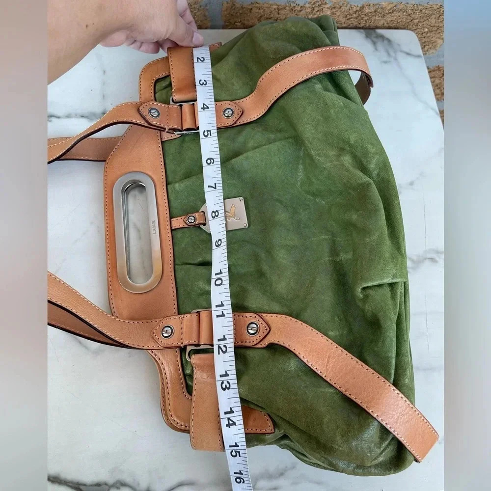 L.A.M.B buttery soft green leather shoulder bag - Picture 12 of 17